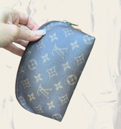 LOUIS VUITTON Authentic Clutch LV Bag Vintage Pre Owned Monogram Canvas Brown louis vuitton Small Pouch Made in Spain lv CA0919 - Image 2