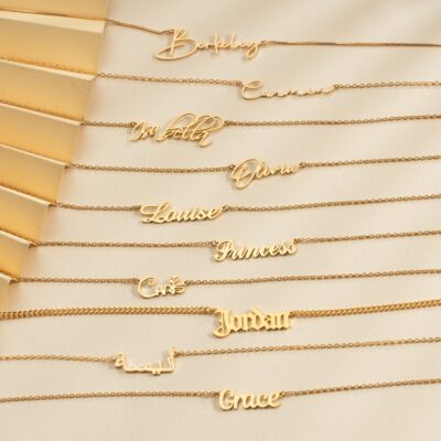 Personalized Name Necklace, Custom 18K Gold Plated Name Necklace, Minimalist Name Necklace, Christmas Gift, Mother's Day Gift, Gift for Mom - Image 5