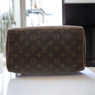 Authentic LOUIS VUITTON Speedy 25 Handbag Monogram Brown Vintage LV Pre Owned Purse lv coated canvas Made in France - Image 3