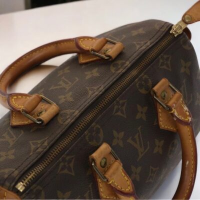 Authentic Vintage LOUIS VUITTON Speedy 25 Monogram Brown Handbag - Pre-Owned LV Purse Made in France - Image 4