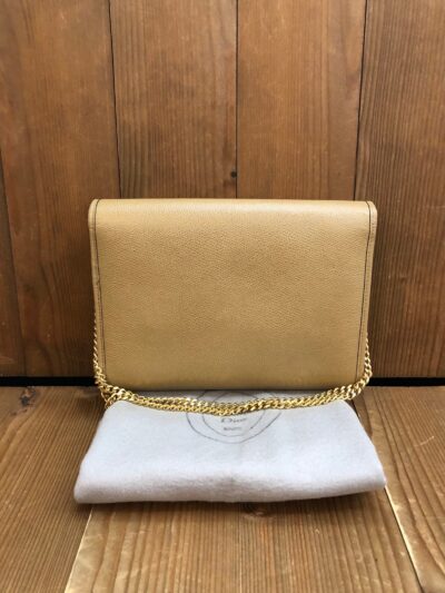 Authentic Vintage CHRISTIAN DIOR Beige Leather Chain Shoulder Bag - Image 2