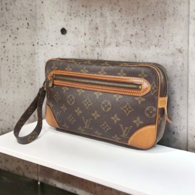 Authentic LOUIS VUITTON Monogram Marly Dragonne Clutch Pre owned Vintage LV Pouch date code 863TH Made in France 1986 - Image 3