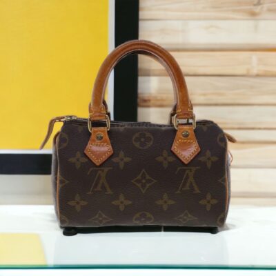 Authentic LOUIS VUITTON Mini Speedy Handbag Monogram Canvas Brown - Vintage LV Bag - Gently Pre 0wned Purse lv TH0922 France 1992 - Image 2