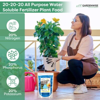 Gardenwise 20-20-20 All Purpose Fertilizer - Indoor, Outdoor Plants, Lawn, Garden - Water Soluble Plant Food - Image 5