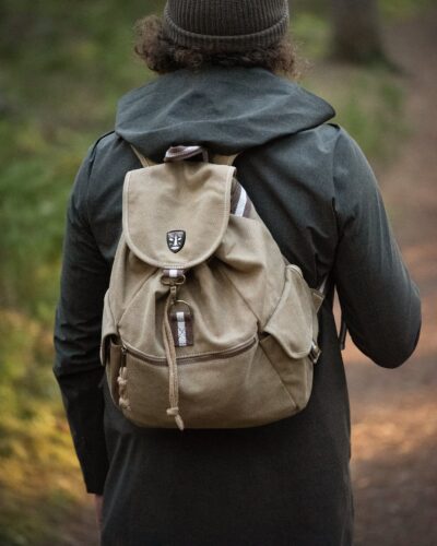 Vintage Hiking Backpack - Adventure Beige Backpack - Vintage Canvas Backpack - Backpack for adventures - Recycled Backpack - gift for hiker - Image 2