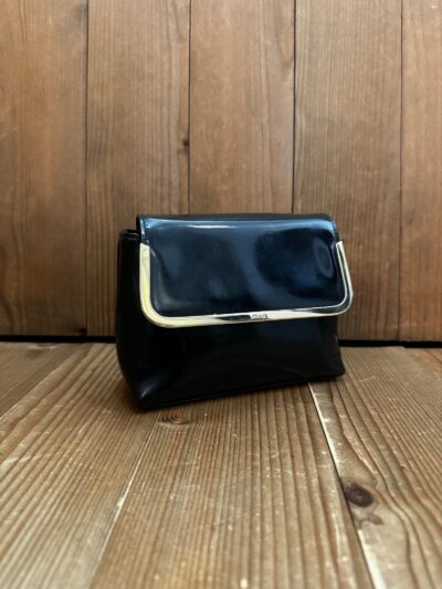 Authentic Vintage GUCCI Smooth Leather Vanity Clutch Bag Black - Image 2