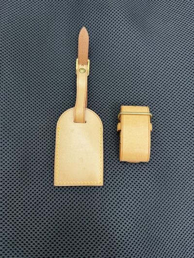 Authentic Vintage LOUIS Vuitton Vachetta Luggage Tag and Poignet with T.T Initials - Image 3