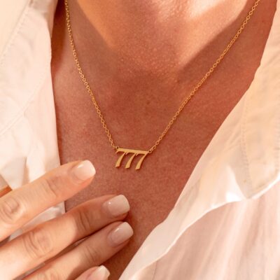 Gold Angel Number Necklace, Lucy Number Necklace, Pearl Year Necklace, Silver Number Necklace 111 222 333 444 555 666 777 888 999 Christmas - Image 4