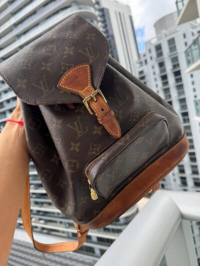 Authentic LOUIS VUITTON Montsouris PM Backpack lv monogram Pre owned Vintage made in France SP0091 - Image 2