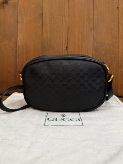 Authentic Vintage GUCCI Micro GG Monogram Canvas Crossbody Bag Black Small - Image 3