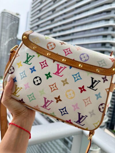 LOUIS VUITTON Vintage 2004 LV Murakami Multicolor Canvas Sologne Shoulder Bag - Image 3