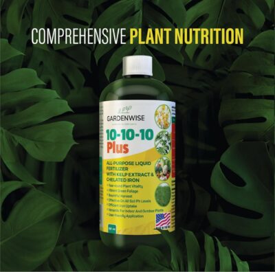 GARDENWISE 10-10-10 Liquid Fertilizer for All Purpose Plants with Seaweed Kelp & Iron - Plant Food Outdoor Indoor - Image 4