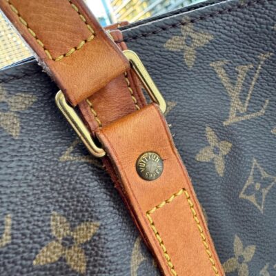 LOUIS VUITTON Vintage  Monogram Sac Shopping Bag Tote LV Brown Canvas Made in France - Image 5