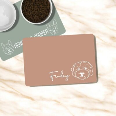 Personalized Waterproof Pet Food Mat  Custom Non-Slip Feeding Placemat for Dogs and Cats with Name - Image 2