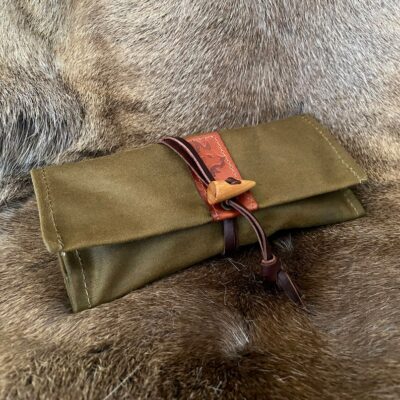 Bushcraft Fire Kit & Pipe Roll - Waxed Canvas Oilskin Pouch - Survival Gear Organizer