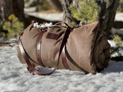 LEATHER CARRIER for Bedroll / Tarp / Blanket / Polish Lavvu , Bushcraft, Camping and Survival gear for the Outdoors