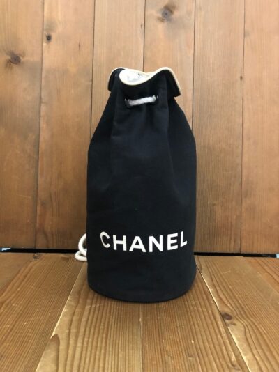 Authentic Vintage CHANEL Cotton Canvas Small Bucket Bag VIP Gift