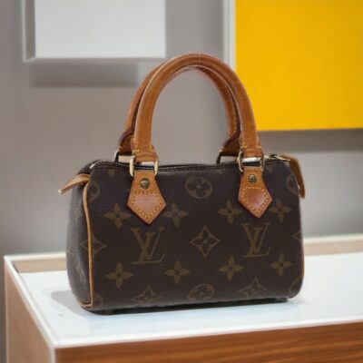 Authentic LOUIS VUITTON Mini Speedy Handbag Monogram Canvas Brown - Vintage LV Bag - Gently Pre 0wned Purse lv TH0922 France 1992